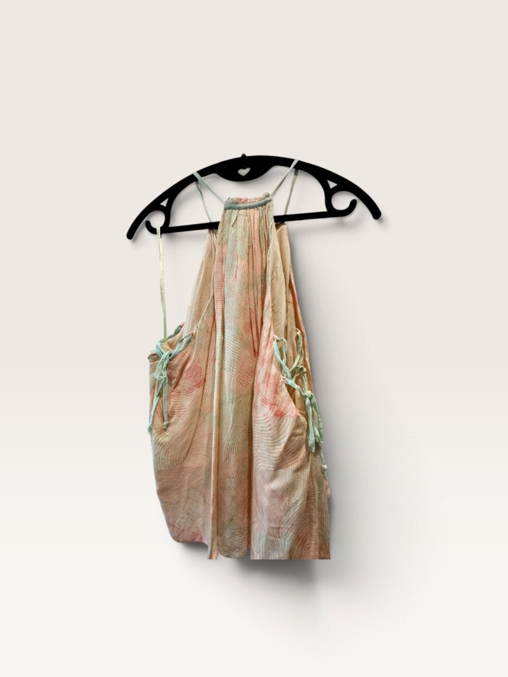 Free People Pastel Halter Top with Lace Up Sides Size M